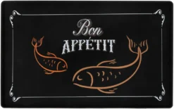 Frisco Silicone Fish Print Dog & Cat Food Mat, Black