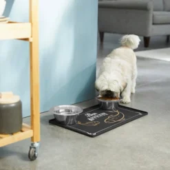 Frisco Silicone Fish Print Dog & Cat Food Mat, Black -FRISCO Sales 311953 PT2. SY630 V1642542742