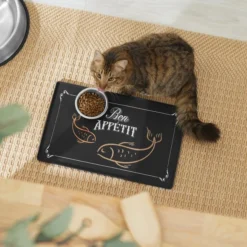 Frisco Silicone Fish Print Dog & Cat Food Mat, Black -FRISCO Sales 311953 PT3. SY630 V1642542608