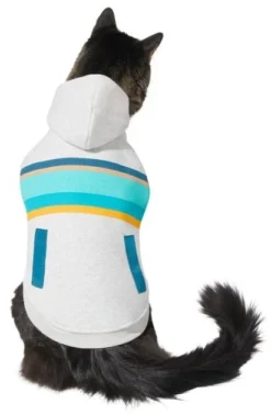 Frisco Striped Grey Dog & Cat Hoodie -FRISCO Sales 312264 PT2. SY630 V1644884242