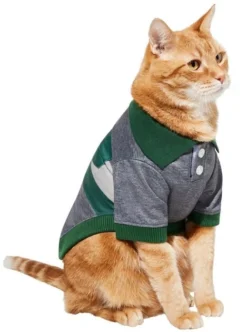 Frisco Green Striped Polo Dog & Cat Shirt -FRISCO Sales 315091 PT2. SY630 V1646434051