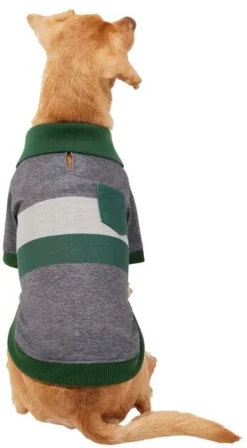 Frisco Green Striped Polo Dog & Cat Shirt -FRISCO Sales 315091 PT3. SY630 V1646435196