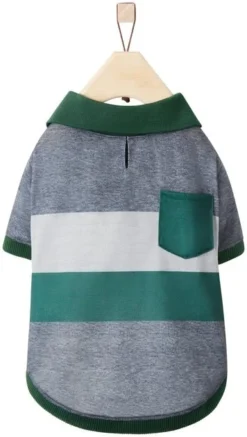 Frisco Green Striped Polo Dog & Cat Shirt -FRISCO Sales 315091 PT4. SY630 V1646437905