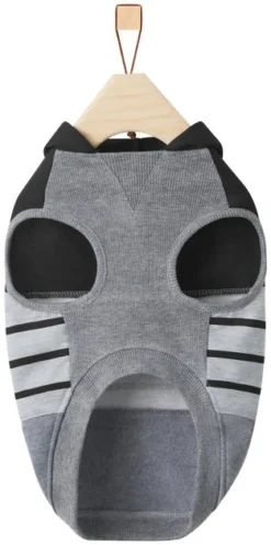 Frisco Gray Striped Dog & Cat Hoodie -FRISCO Sales 317304 PT5. SY630 V1646437937