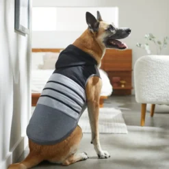 Frisco Gray Striped Dog & Cat Hoodie -FRISCO Sales 317304 PT8. SY630 V1646439798