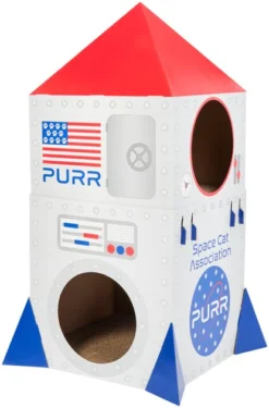 Frisco Spaceship Cardboard Cat House, 2-Story