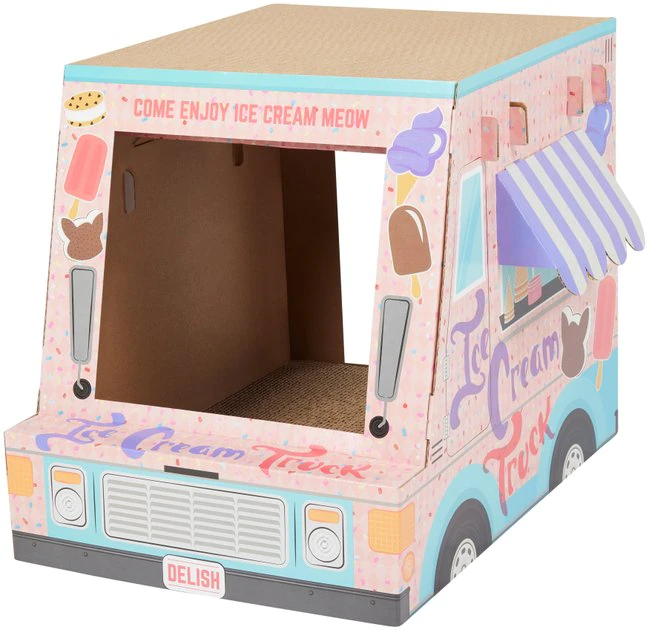 Frisco Ice Cream Truck Cardboard Cat House, 2-Story 3 Frisco Ice Cream Truck Cardboard Cat House, 2-Story
