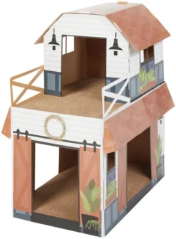 Frisco Farmhouse Cardboard Cat House, 2-Story