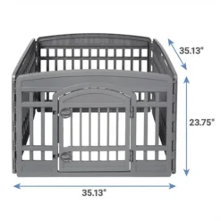 Frisco 4-Panel Plastic Exercise Playpen, Gray + Dog Training & Potty Pads, 22 x 23-in, 150 count, Unscented -FRISCO Sales 318958 PT2. SY630 V1630363890