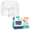 Frisco 4-Panel Plastic Exercise Playpen, White + Dog Training & Potty Pads, 22 x 23-in, 150 count, Unscented -FRISCO Sales 318960 MAIN. SY630 V1630362988