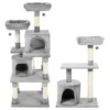 Frisco 61-in Faux Fur Tree & Condo, Gray + 38-in Cat Tree & Condo, Top Perch & Toy, Gray -FRISCO Sales 318964 MAIN. SY630 V1630360923