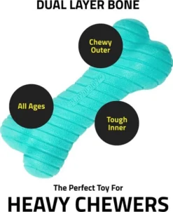 Frisco||Playology Frisco Fetch Squeaking Colorful Tennis Ball, 3-Pack + Playology All Natural Dual Layer Bone Dog Toy, Large, Peanut Butter Scented -FRISCO Sales 319022 PT8. SY630 V1630558883