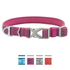 Frisco Outdoor Comfort Print Nylon Padded Collar, Large, Neck: 18 -26-in, Width: 1-in + Outdoor Ultra Reflective Rope Leash With Padded Handle, Boysenberry Purple, 6 - ft -FRISCO Sales 319070 PT1. SY630 V1631156480