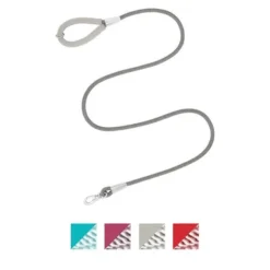 Frisco Outdoor Comfort Print Nylon Padded Collar, Large, Neck: 18 -26-in, Width: 1-in + Outdoor Ultra Reflective Rope Leash With Padded Handle, Stone Gray, 6 - ft -FRISCO Sales 319072 PT5. SY630 V1631151368