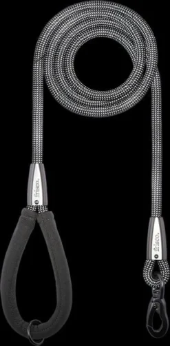 Frisco Outdoor Comfort Print Nylon Padded Collar, Large, Neck: 18 -26-in, Width: 1-in + Outdoor Ultra Reflective Rope Leash With Padded Handle, Stone Gray, 6 - ft -FRISCO Sales 319072 PT7. SY630 V1631148672