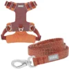 Frisco Outdoor Lightweight Ripstop Nylon Harness, Flamepoint Orange, Extra Large, Neck: 22 to 34-in, Girth: 32 to 44-in + Heathered Dog Leash, Flamepoint Orange, Large - Length: 6-ft, Width: 1-in