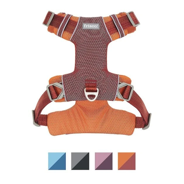 Frisco Outdoor Lightweight Ripstop Nylon Harness, Flamepoint Orange, Large, Neck: 18 to 28-in, Girth 24 to 34-in + Heathered Dog Leash, Flamepoint Orange, Large - Length: 6-ft, Width: 1-in 4 Frisco Outdoor Lightweight Ripstop Nylon Harness, Flamepoint Orange, Large, Neck: 18 to 28-in, Girth 24 to 34-in + Heathered Dog Leash, Flamepoint Orange, Large - Length: 6-ft, Width: 1-in - Image 2