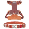 Frisco Outdoor Lightweight Ripstop Nylon Harness, Flamepoint Orange, Large, Neck: 18 to 28-in, Girth 24 to 34-in + Heathered Nylon Collar, Flamepoint Orange, Large, Neck: 18 -26-in, Width: 1-in -FRISCO Sales 319154 MAIN. SY630 V1631140597
