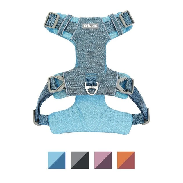 Frisco Outdoor Lightweight Ripstop Nylon Harness, River Blue, Large, Neck: 18 to 28-in, Girth 24 to 34-in + Heathered Dog Leash, River Blue, Large - Length: 6-ft, Width: 1-in 4 Frisco Outdoor Lightweight Ripstop Nylon Harness, River Blue, Large, Neck: 18 to 28-in, Girth 24 to 34-in + Heathered Dog Leash, River Blue, Large - Length: 6-ft, Width: 1-in - Image 2