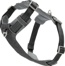 Frisco Outdoor Lightweight Ripstop Nylon Harness, Storm Gray, Large, Neck: 18 to 28-in, Girth 24 to 34-in + Heathered Dog Leash, Midnight Black, LG - Length: 6-ft, Width: 1-in -FRISCO Sales 319200 PT3. SY630 V1631137868