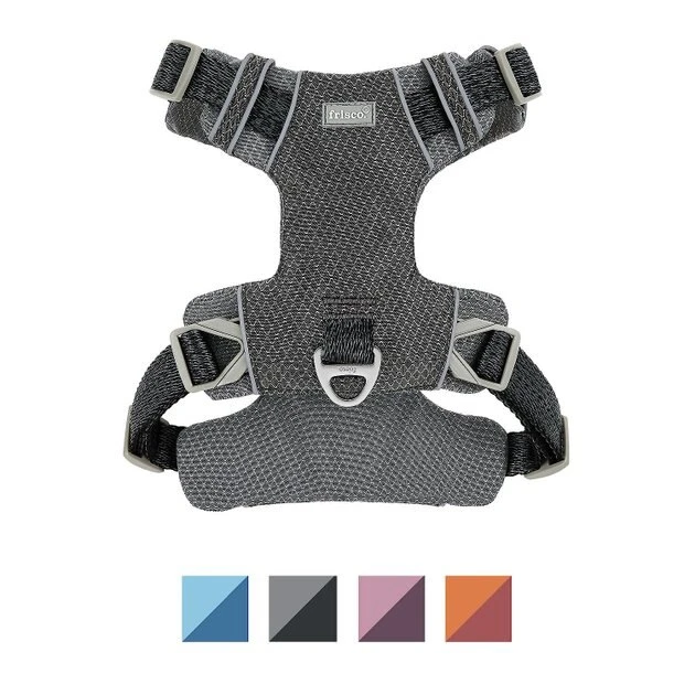 Frisco Outdoor Lightweight Ripstop Nylon Harness, Storm Gray, Small, Neck: 13 to 19-in, Girth: 16 to 22-in + Heathered Dog Leash, Midnight Black, SM - Length: 6-ft, Width: 5/8-in 4 Frisco Outdoor Lightweight Ripstop Nylon Harness, Storm Gray, Small, Neck: 13 to 19-in, Girth: 16 to 22-in + Heathered Dog Leash, Midnight Black, SM - Length: 6-ft, Width: 5/8-in - Image 2