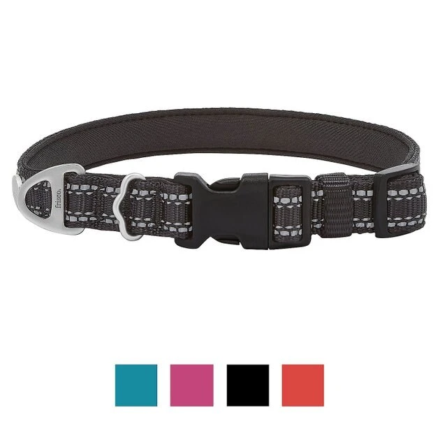 Frisco Outdoor Nylon Reflective Comfort Padded Collar, Midnight Black, XS, Neck: 8-12-in, Width: 5/8th -in + Dog Leash, Midnight Black, SM - Length: 6-ft, Width: 5/8-in 4 Frisco Outdoor Nylon Reflective Comfort Padded Collar, Midnight Black, XS, Neck: 8-12-in, Width: 5/8th -in + Dog Leash, Midnight Black, SM - Length: 6-ft, Width: 5/8-in - Image 2