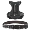 Frisco Outdoor Premium Ripstop Nylon Harness with Pocket, Midnight Black, XL - Girth: 32-44-in + Reflective Comfort Padded Dog Collar, Midnight Black, LG, Neck: 18 -26-in, Width: 1-in -FRISCO Sales 319304 MAIN. SY630 V1631144496