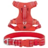 Frisco Outdoor Premium Ripstop Nylon Harness with Pocket, Sunset Orange, Large, Neck: 18 to 28-in, Girth 24 to 34-in + Reflective Comfort Padded Dog Collar, Sunset Orange, Large, Neck: 18 -26-in, Width: 1-in -FRISCO Sales 319314 MAIN. SY630 V1630620992