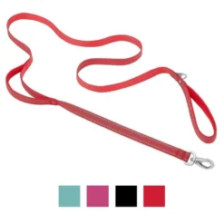 Frisco Outdoor Premium Ripstop Nylon Harness with Pocket, Sunset Orange, Large, Neck: 18 to 28-in, Girth 24 to 34-in + Reflective Comfort Padded Dog Leash, Sunset Orange, Large - Length: 6-ft, Width: 1-in -FRISCO Sales 319316 PT5. SY630 V1631145706