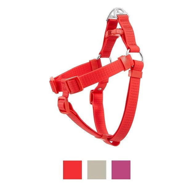 Frisco Outdoor Solid Textured Waterproof Stink Proof PVC Harness, Sunset Orage, Large, Neck: 19 to 27-in, Girth: 23 to 36-in + Dog Leash, Sunset Orange, LG - Length: 6-ft, Width: 1-in 4 Frisco Outdoor Solid Textured Waterproof Stink Proof PVC Harness, Sunset Orage, Large, Neck: 19 to 27-in, Girth: 23 to 36-in + Dog Leash, Sunset Orange, LG - Length: 6-ft, Width: 1-in - Image 2