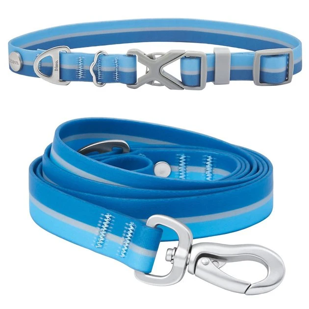 Frisco Outdoor Two Toned Waterproof Stink Proof PVC Collar, River Blue, Medium - Neck: 14½20-in, Width: 3/4-in + Dog Leash, River Blue, Medium - Length: 6-ft, Width: 3/4-in 3 Frisco Outdoor Two Toned Waterproof Stink Proof PVC Collar, River Blue, Medium - Neck: 14½20-in, Width: 3/4-in + Dog Leash, River Blue, Medium - Length: 6-ft, Width: 3/4-in