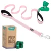 Frisco Traffic Leash with Padded Handles & Poop Bag Dispenser, Pink, Length: 6ft, Width: 1-in + Refill Dog Poop Bags, Scented, 120 count -FRISCO Sales 319520 MAIN. SY630 V1630624287