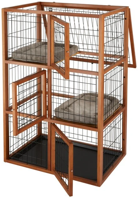 Frisco Collapsible Wood & Wire Cat Cage Playpen, 3 Level 5 Frisco Collapsible Wood & Wire Cat Cage Playpen, 3 Level - Image 3