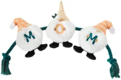 Frisco Mother's Day Gnomes Plush with Rope Squeaky Dog Toy
