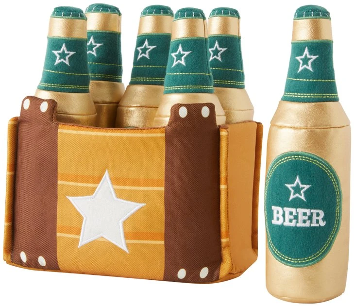 Frisco Beer Plush Squeaky Dog Toy, 7 count 3 Frisco Beer Plush Squeaky Dog Toy, 7 count