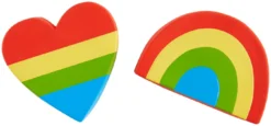 Frisco Pride Rainbow & Heart Latex Squeaky Dog Toy, 2 count