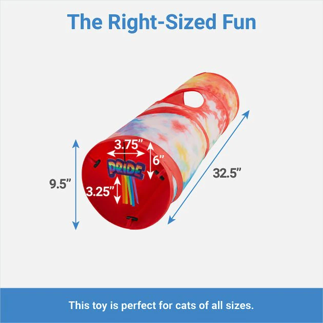 Frisco Pride Tie Dye Foldable Play Tunnel Cat Toy with Catnip 4 Frisco Pride Tie Dye Foldable Play Tunnel Cat Toy with Catnip - Image 2