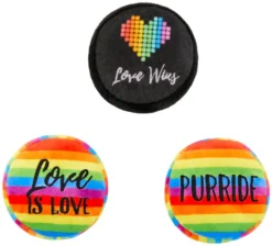 Frisco Pride Buttons Plush Cat Toy with Catnip, 3 count