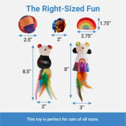 Frisco Pride Plush, Teaser, Ball, Tunnel Variety Pack Cat Toy with Catnip, 10 count -FRISCO Sales 331696 PT2. SY630 V1649785282