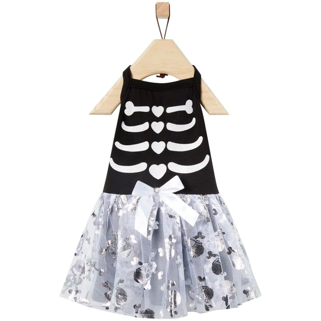 Frisco Silver Metallic Skull Dog & Cat Dress 6 Frisco Silver Metallic Skull Dog & Cat Dress - Image 4